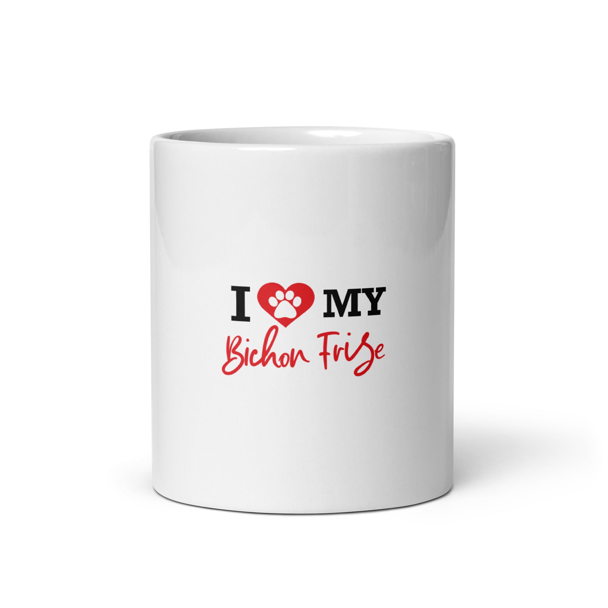 I LOVE MY BICHON FRISE - White glossy mug