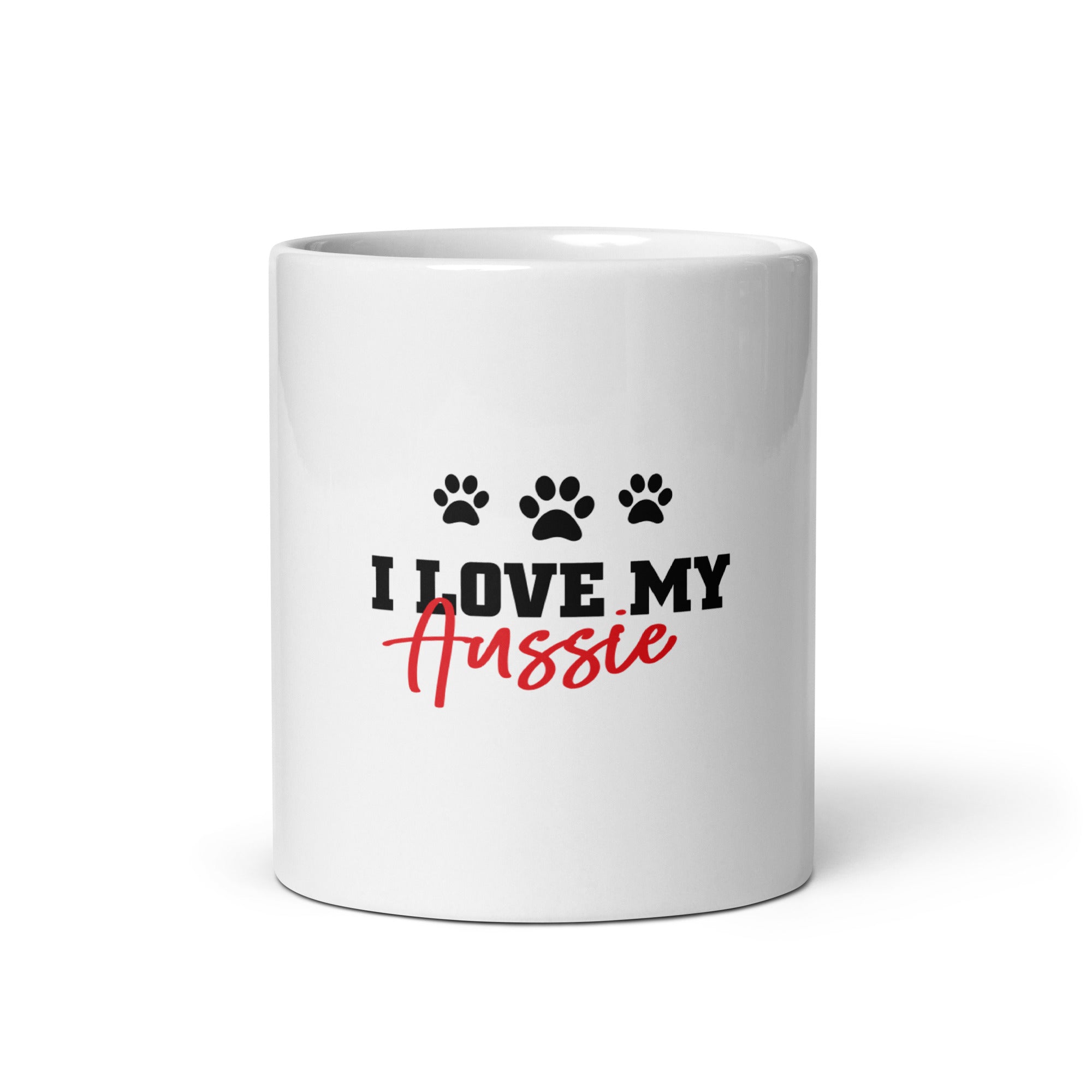 I LOVE MY AUSSIE - White glossy mug