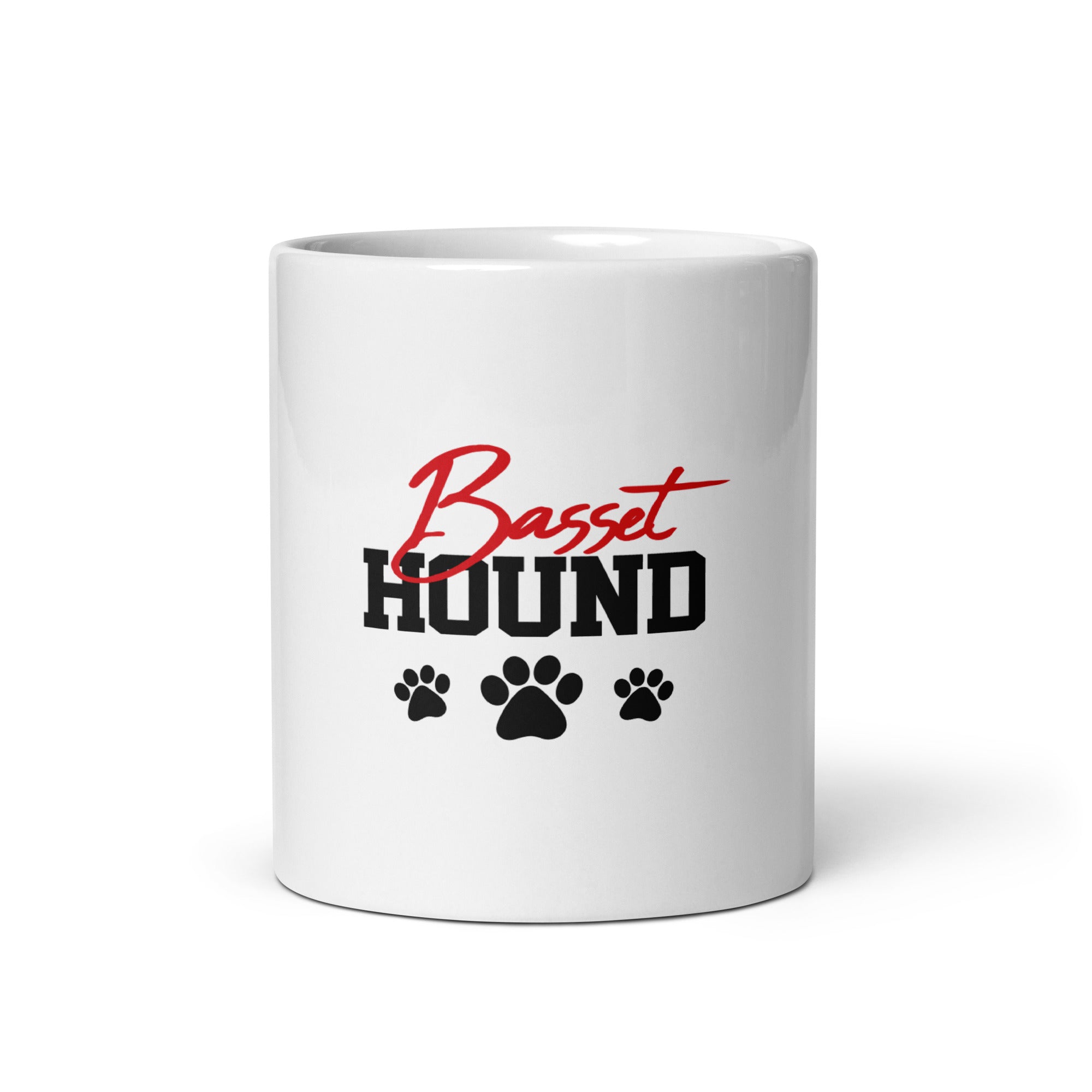 BASSET HOUND - White glossy mug