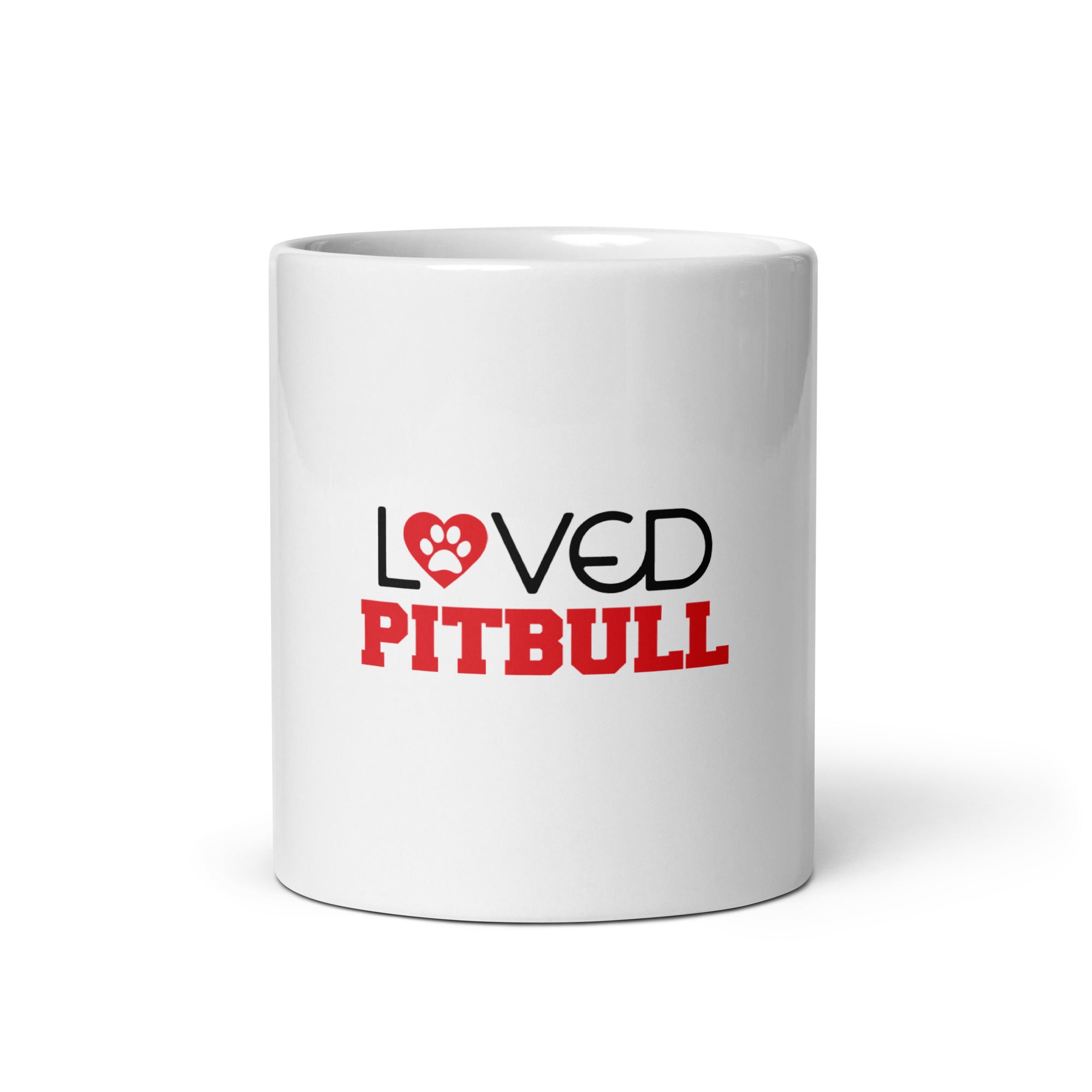 LOVED PITBULL - White glossy mug