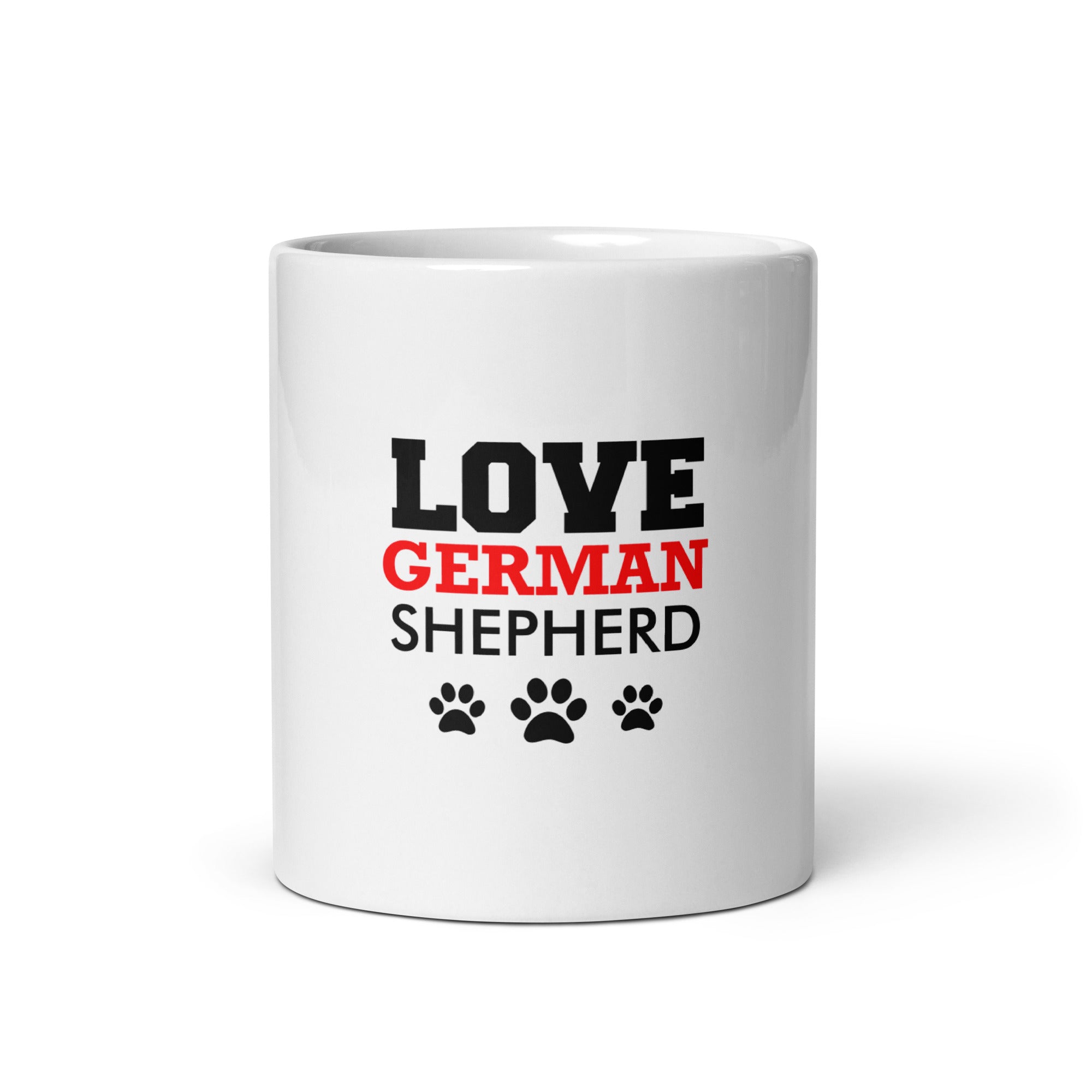 LOVE GERMAN SHEPHERD - White glossy mug