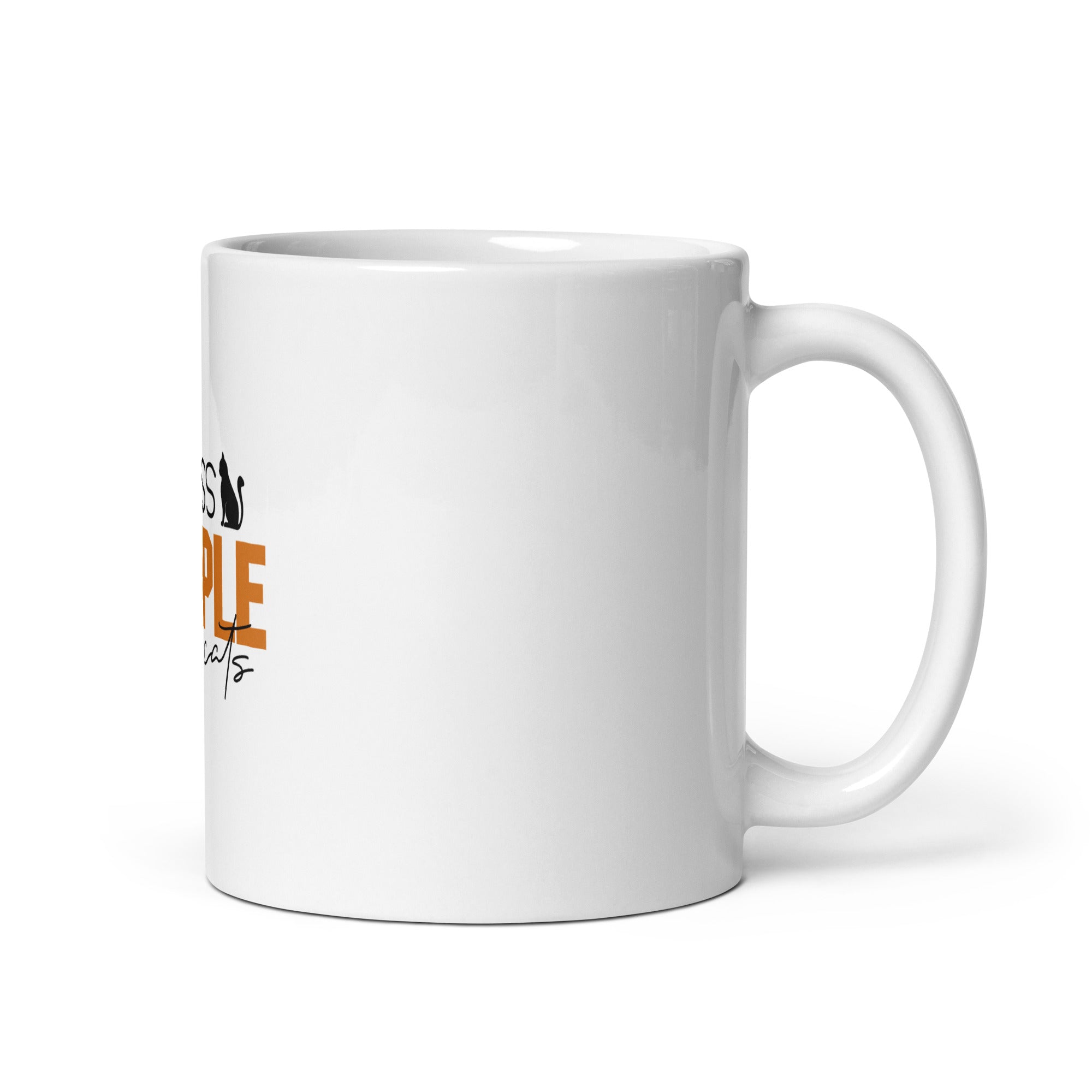 LESS PEOPLE MORE CATS - White glossy mug