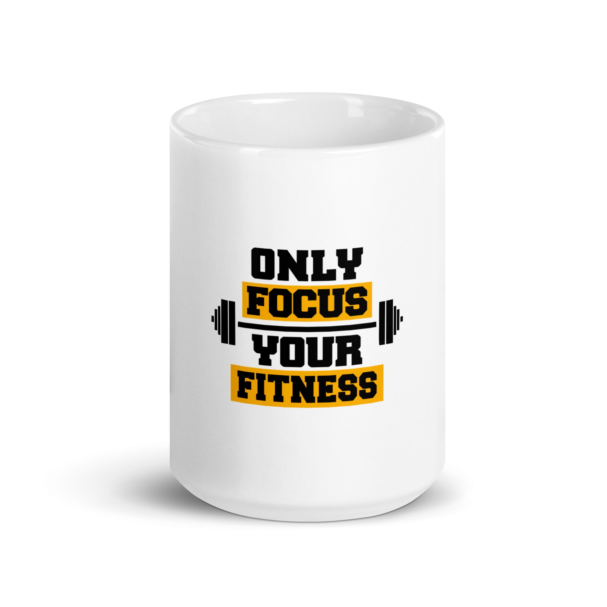 ONLY FOCUS YOUR FITNESS - White glossy mug