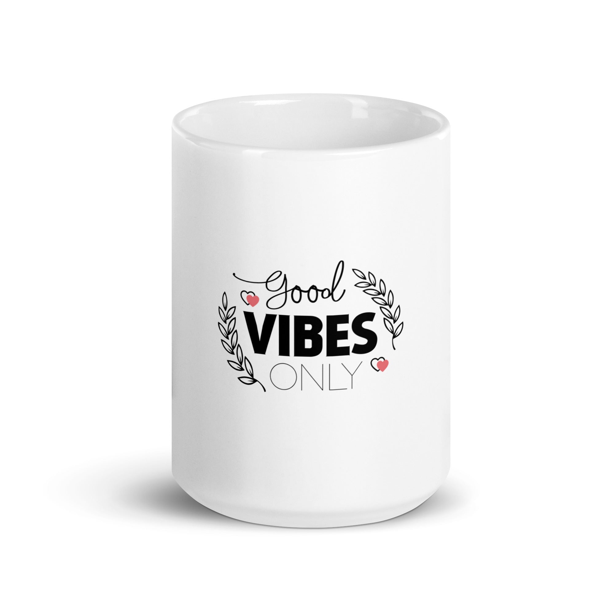 GOOD VIBES ONLY - White glossy mug
