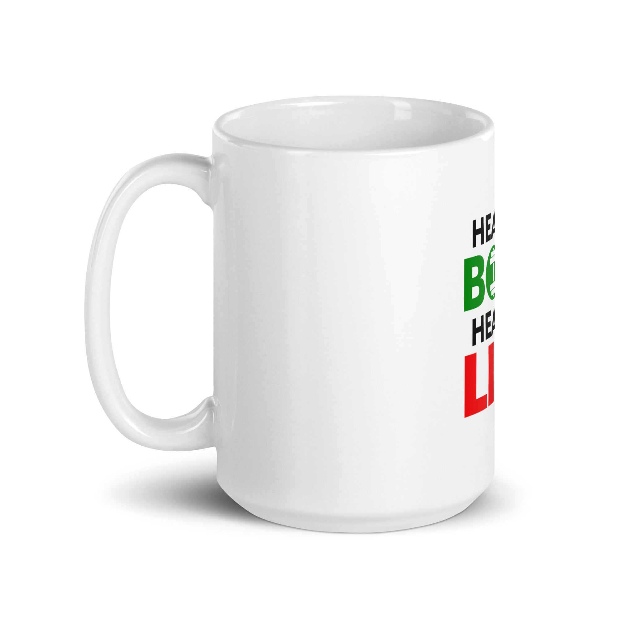 HEALTHY BODY HEALTHY LIFE - White glossy mug