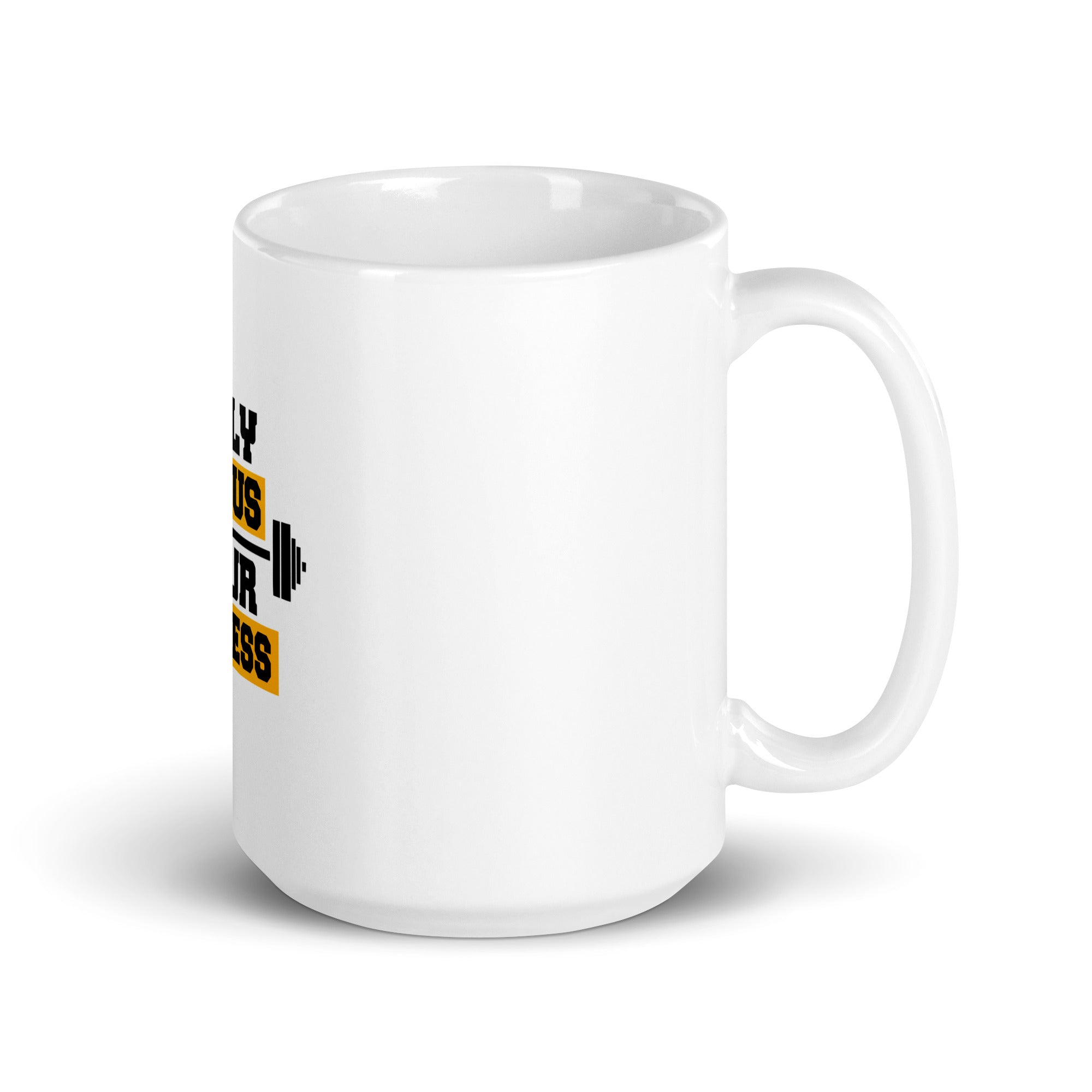 ONLY FOCUS YOUR FITNESS - White glossy mug