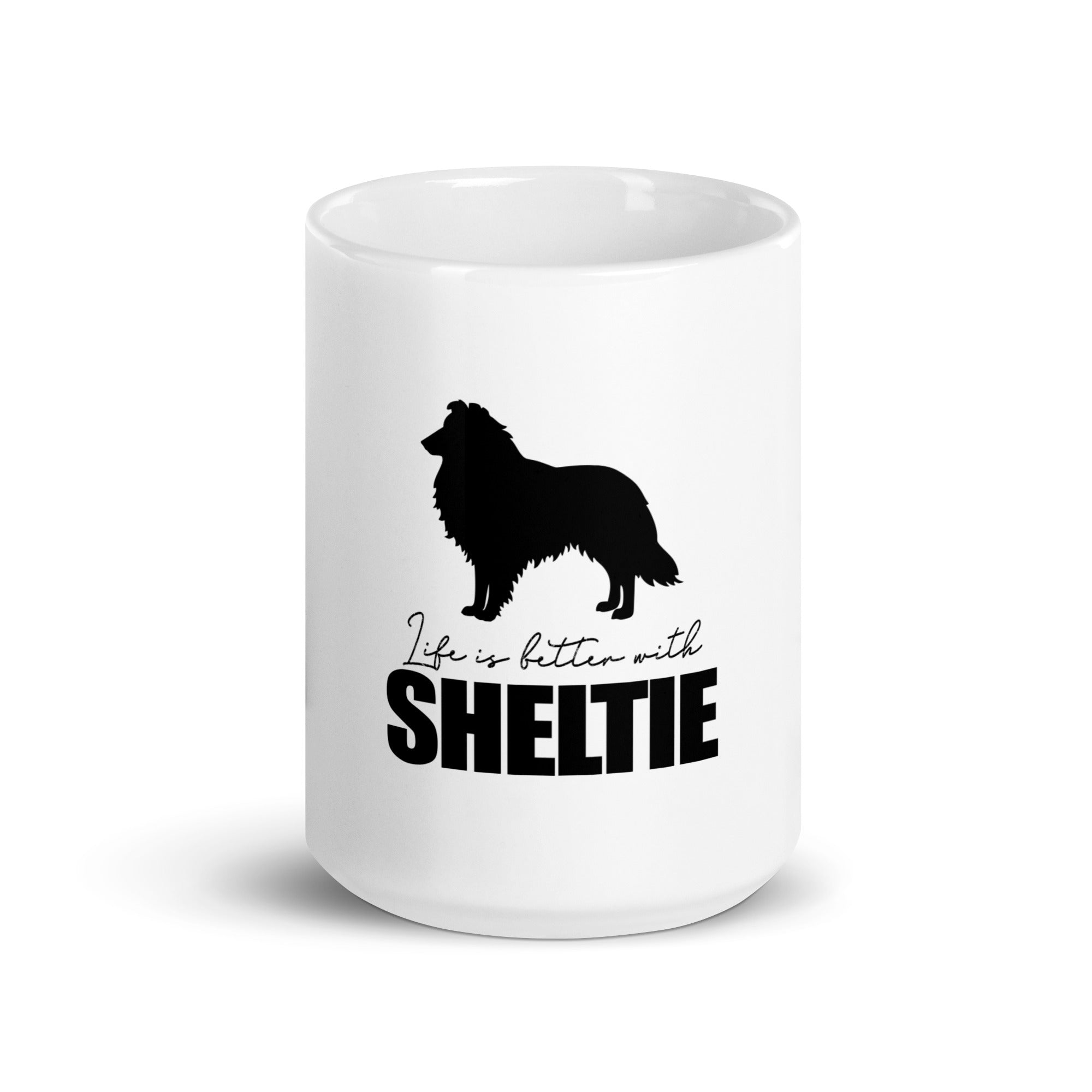 LIFE IS BETTER WITH SHELTIE - White glossy mug