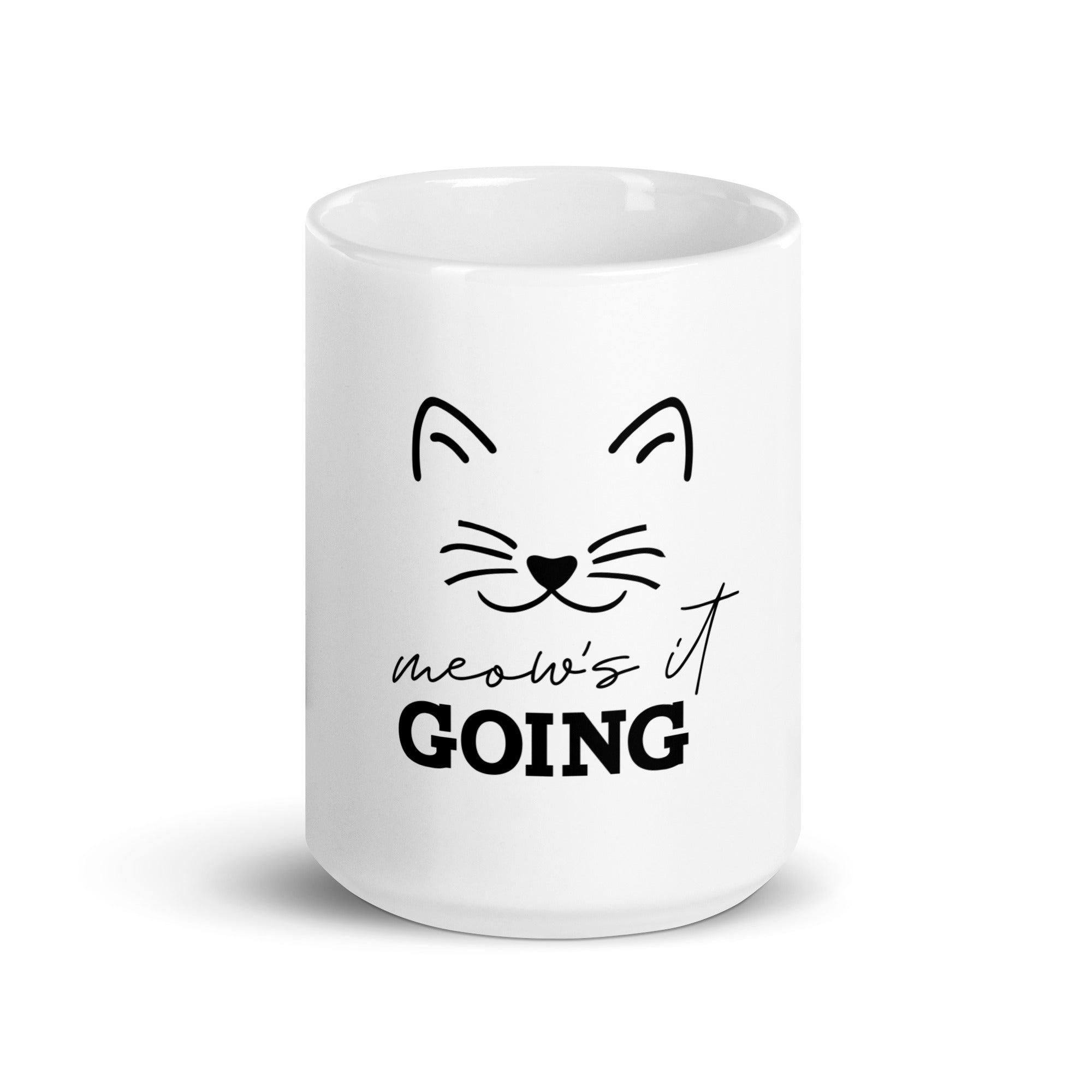 MEOW'S IT GOING - White glossy mug