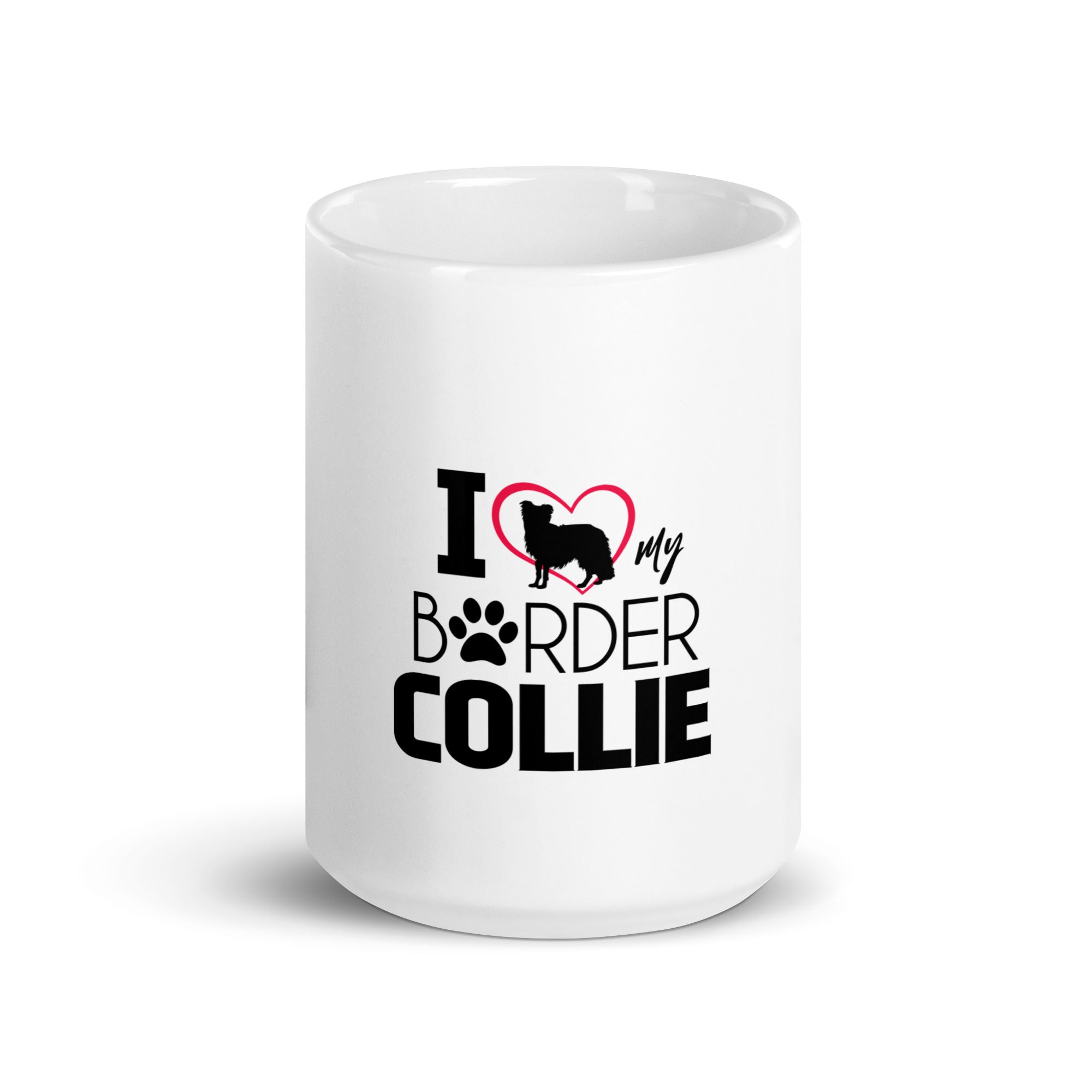 I LOVE MY BORDER COLLIE - White glossy mug
