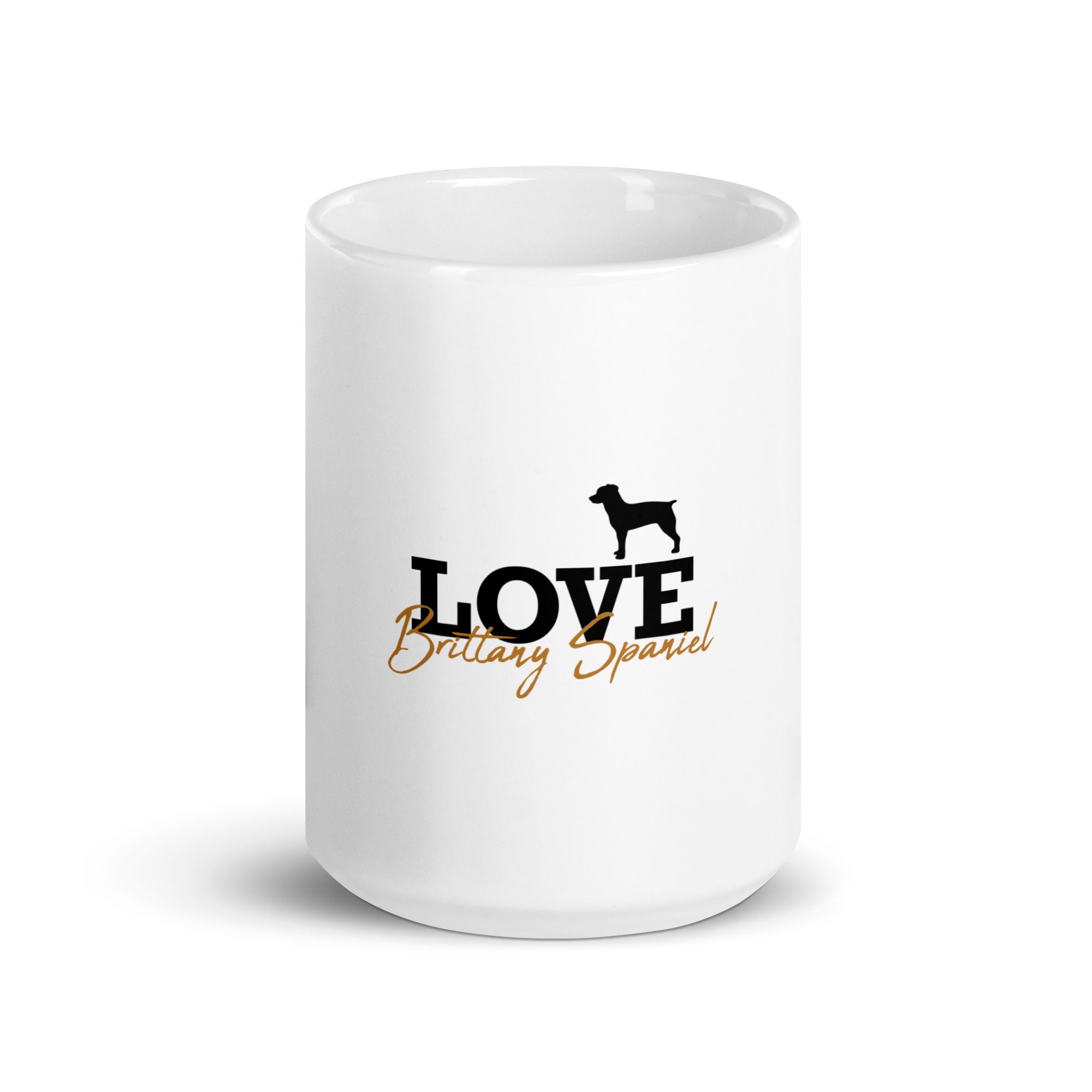 LOVE BRITTANY SPANIEL - White glossy mug