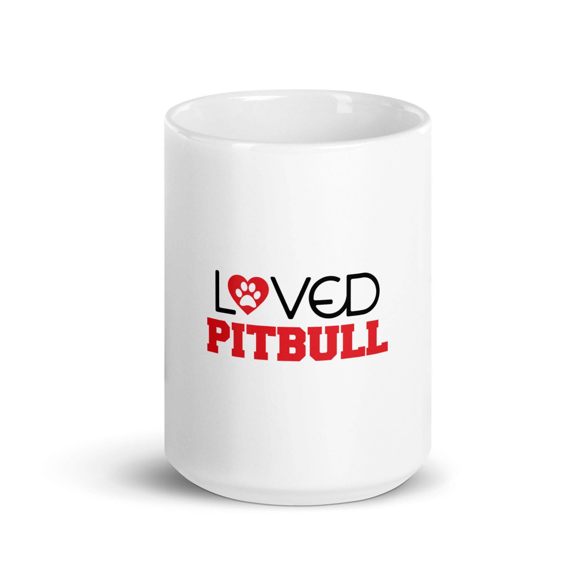 LOVED PITBULL - White glossy mug