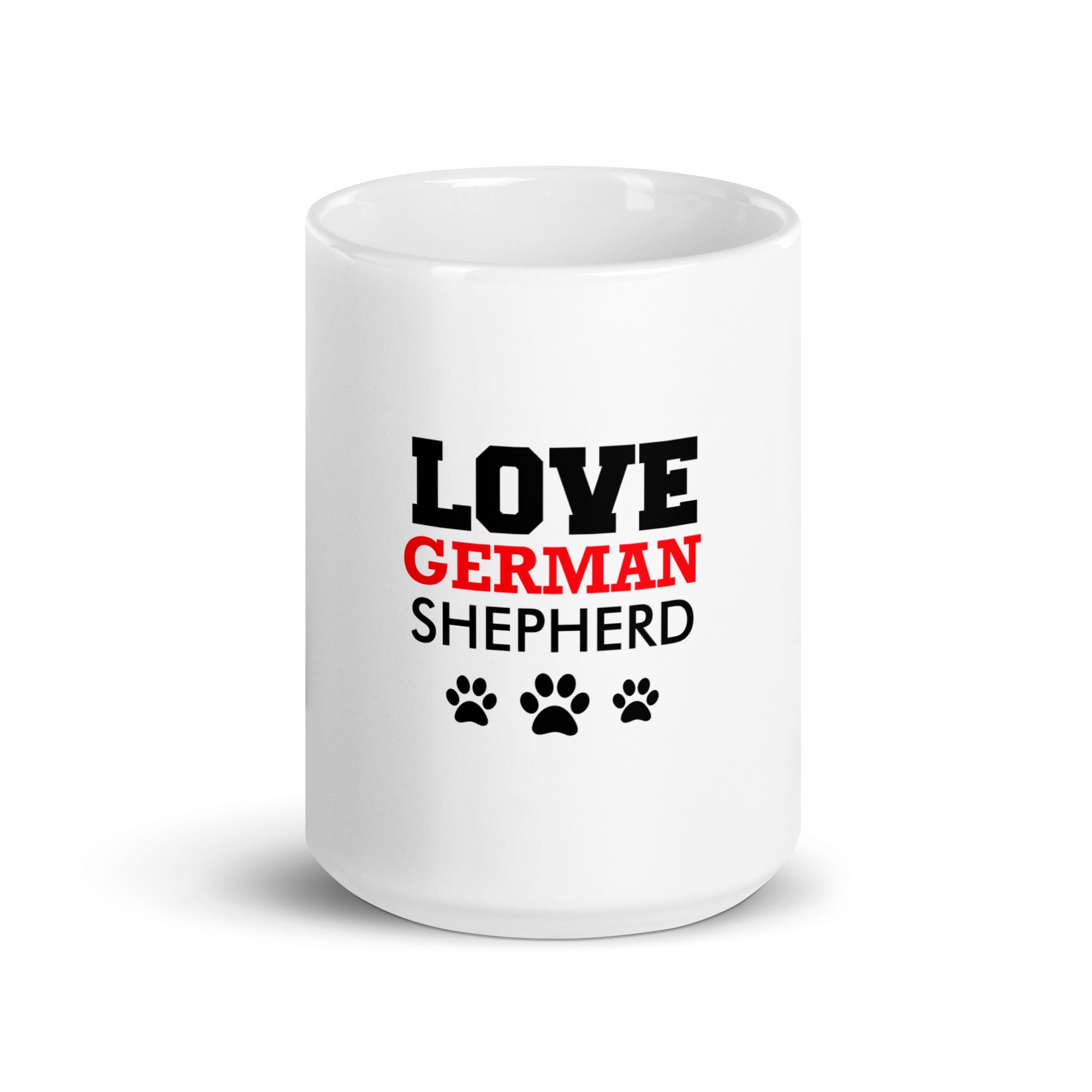 LOVE GERMAN SHEPHERD - White glossy mug
