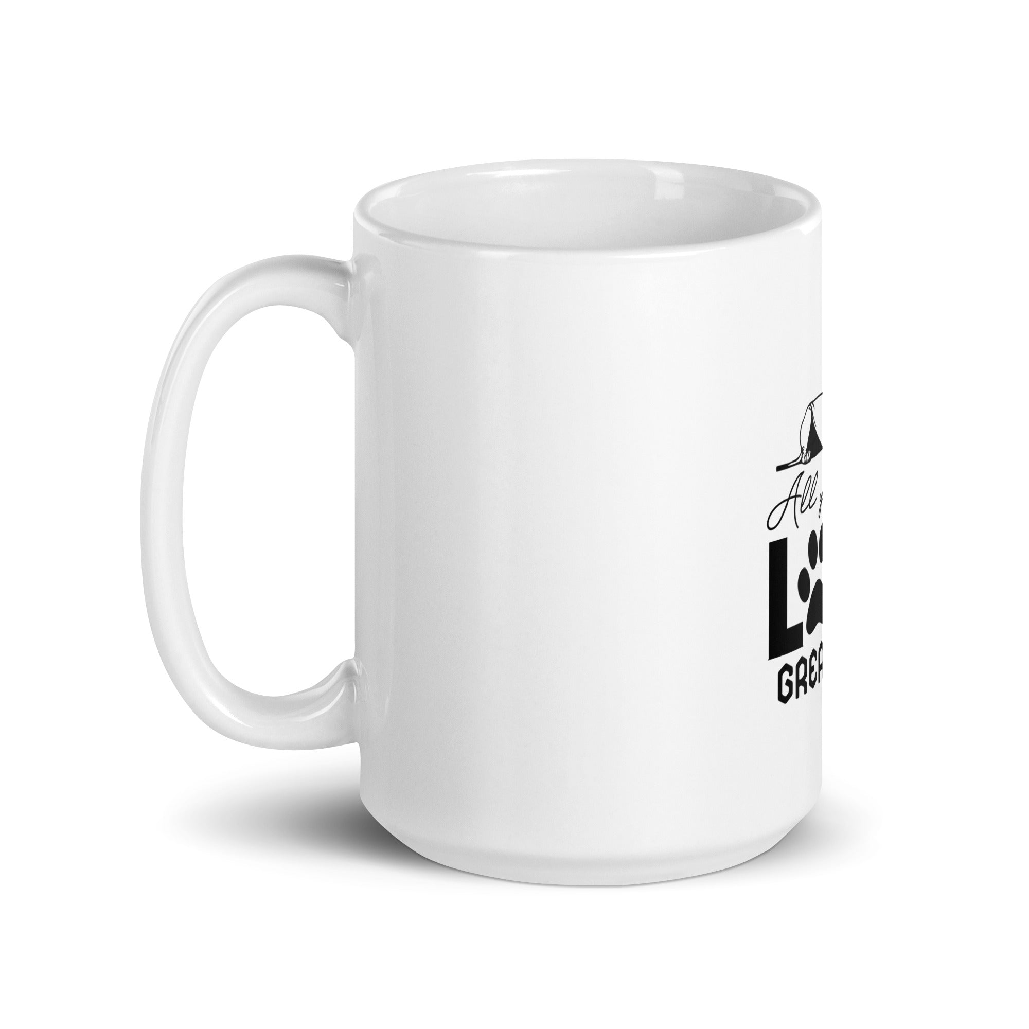 ALL YOU NEED LOVE GREAT DANE - White glossy mug