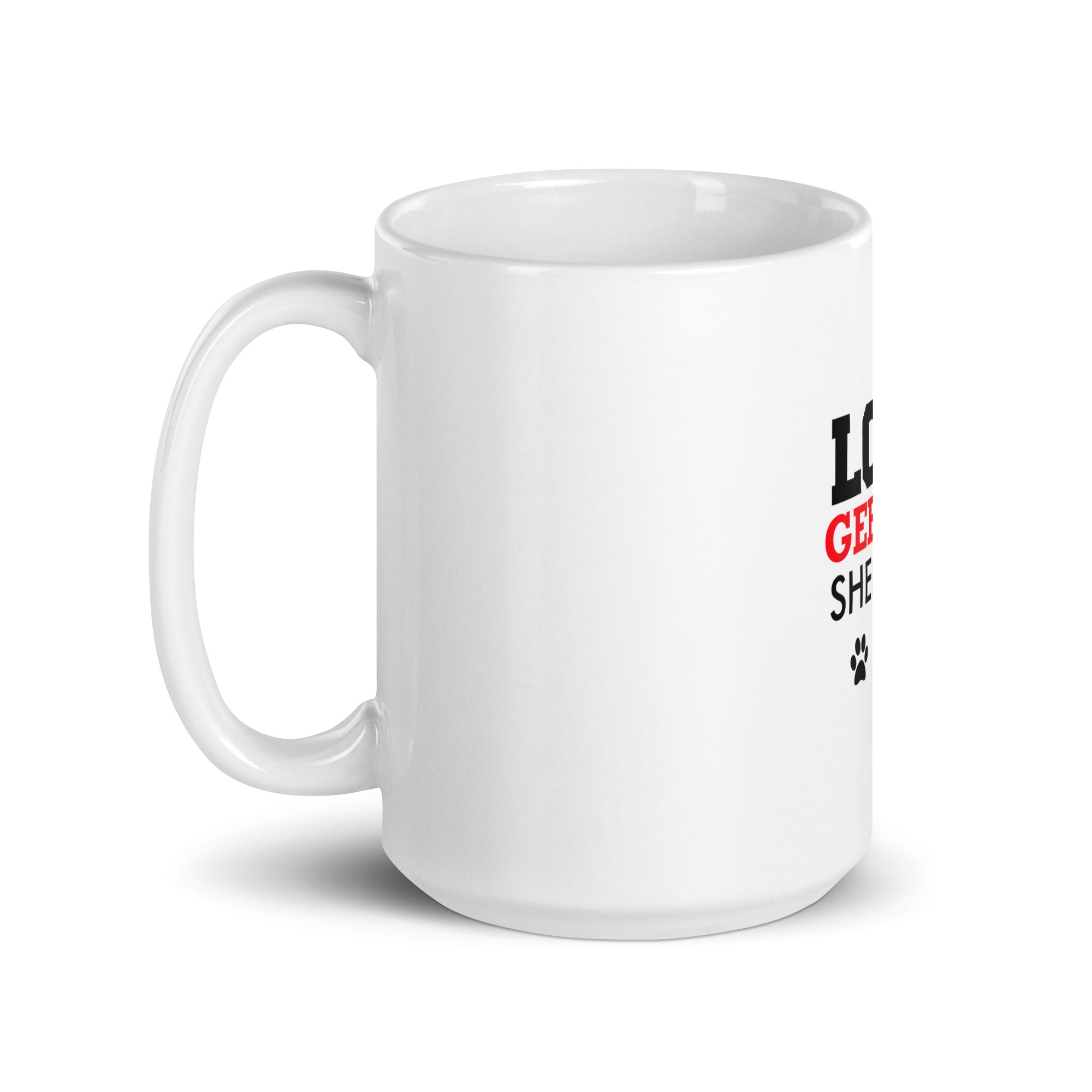 LOVE GERMAN SHEPHERD - White glossy mug