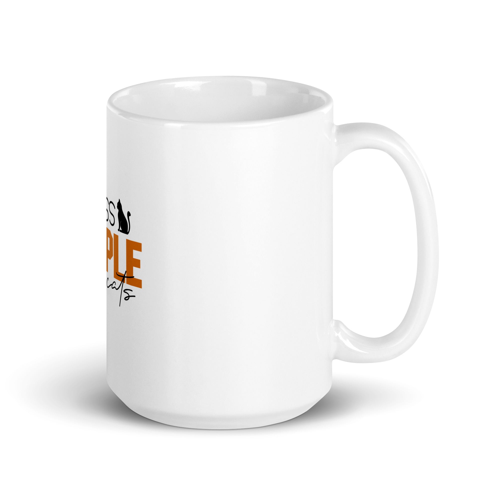 LESS PEOPLE MORE CATS - White glossy mug