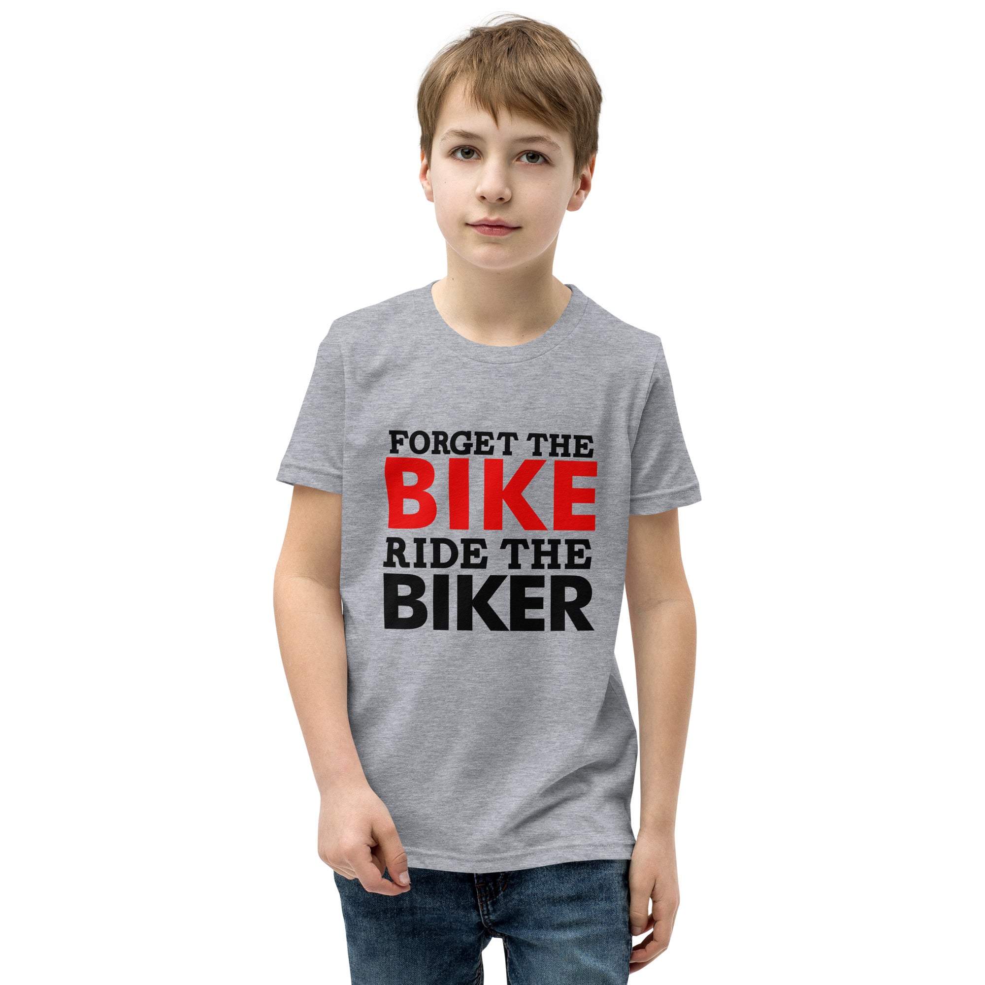 FORGET THE BIKE RIDE THE BIKER - Youth Short Sleeve T-Shirt