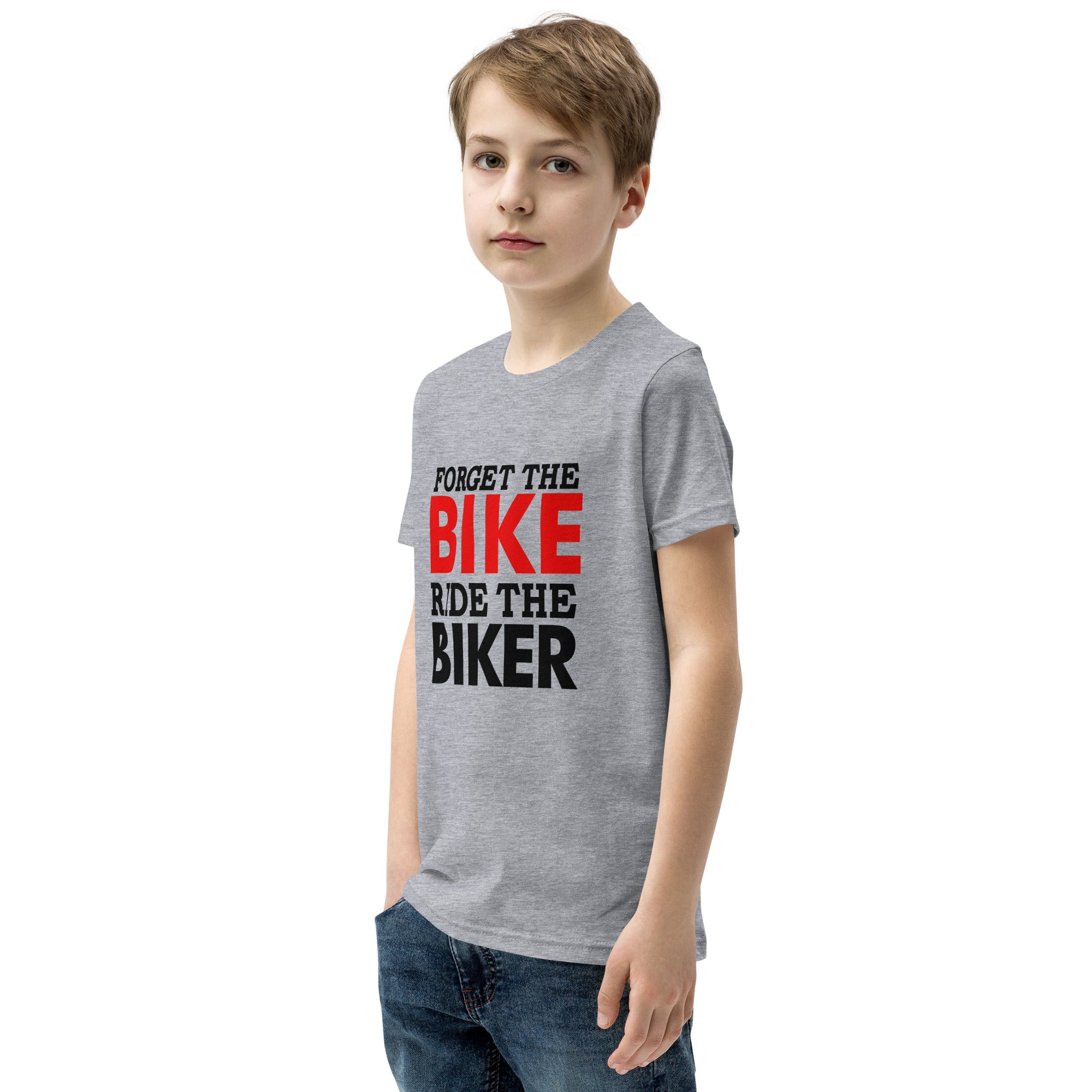 FORGET THE BIKE RIDE THE BIKER - Youth Short Sleeve T-Shirt