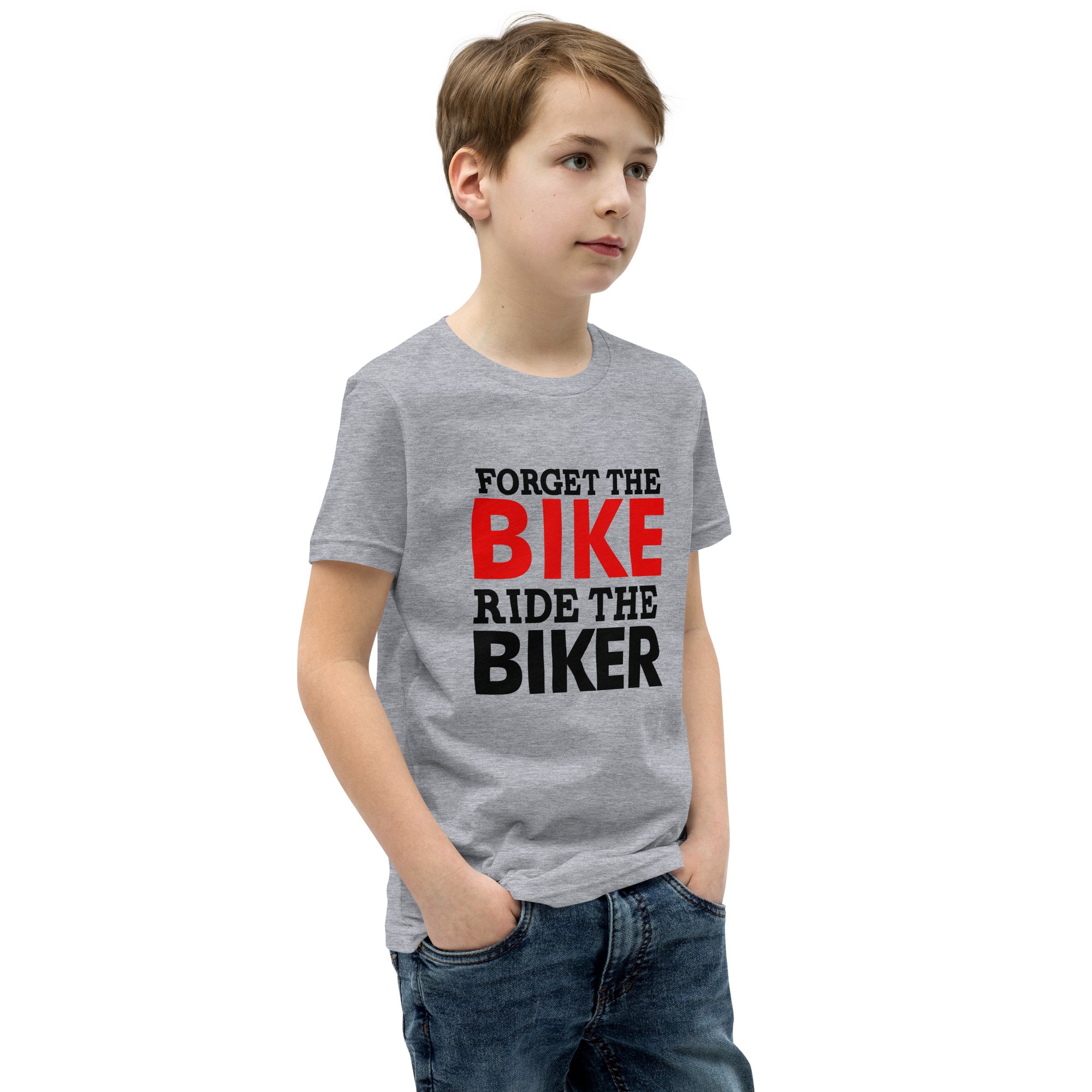 FORGET THE BIKE RIDE THE BIKER - Youth Short Sleeve T-Shirt