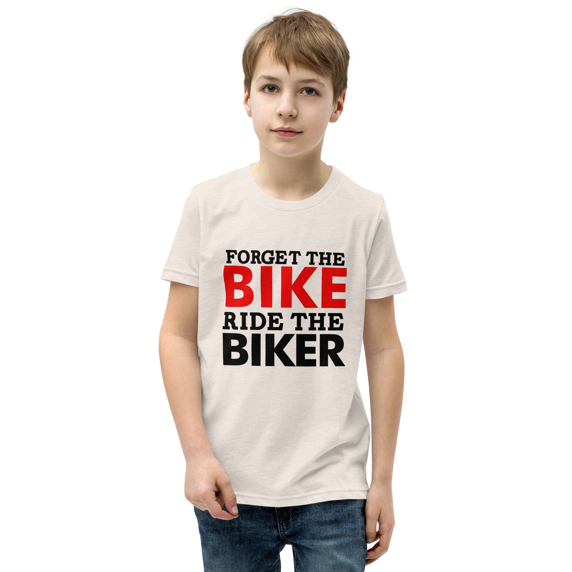 FORGET THE BIKE RIDE THE BIKER - Youth Short Sleeve T-Shirt