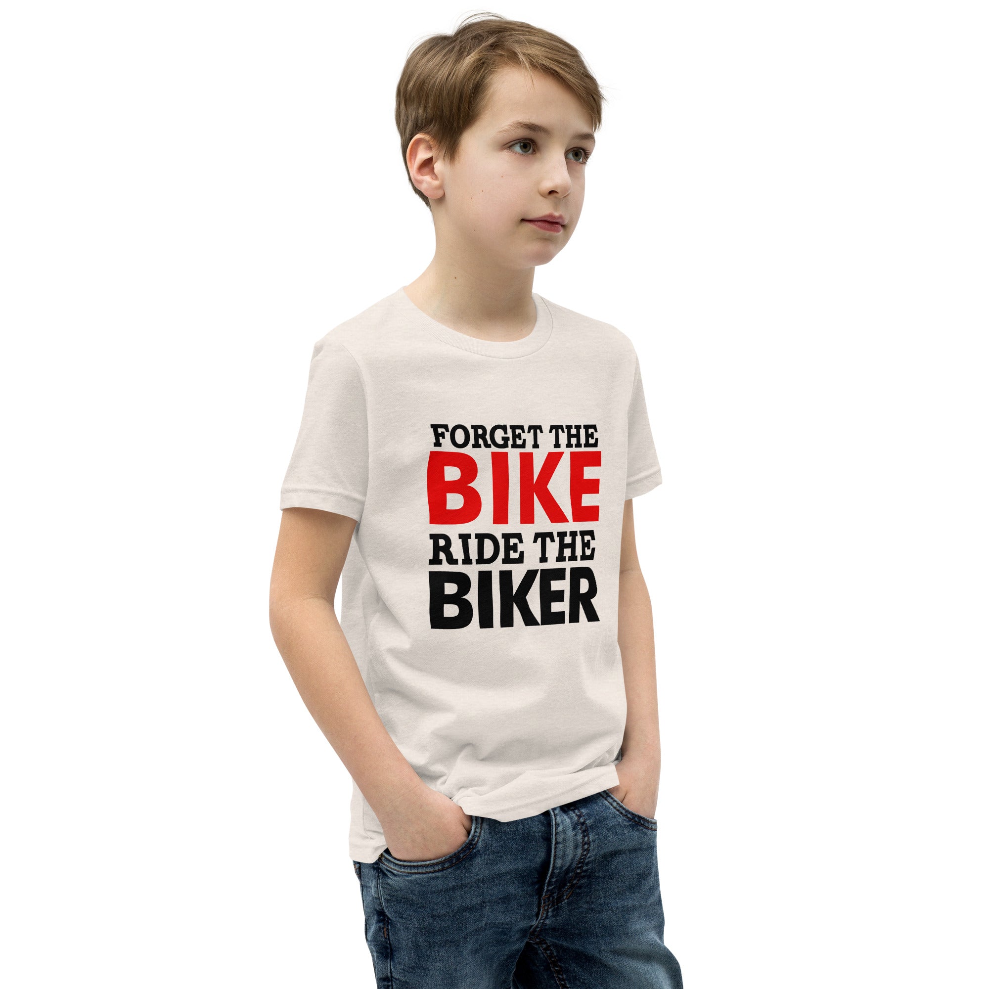 FORGET THE BIKE RIDE THE BIKER - Youth Short Sleeve T-Shirt