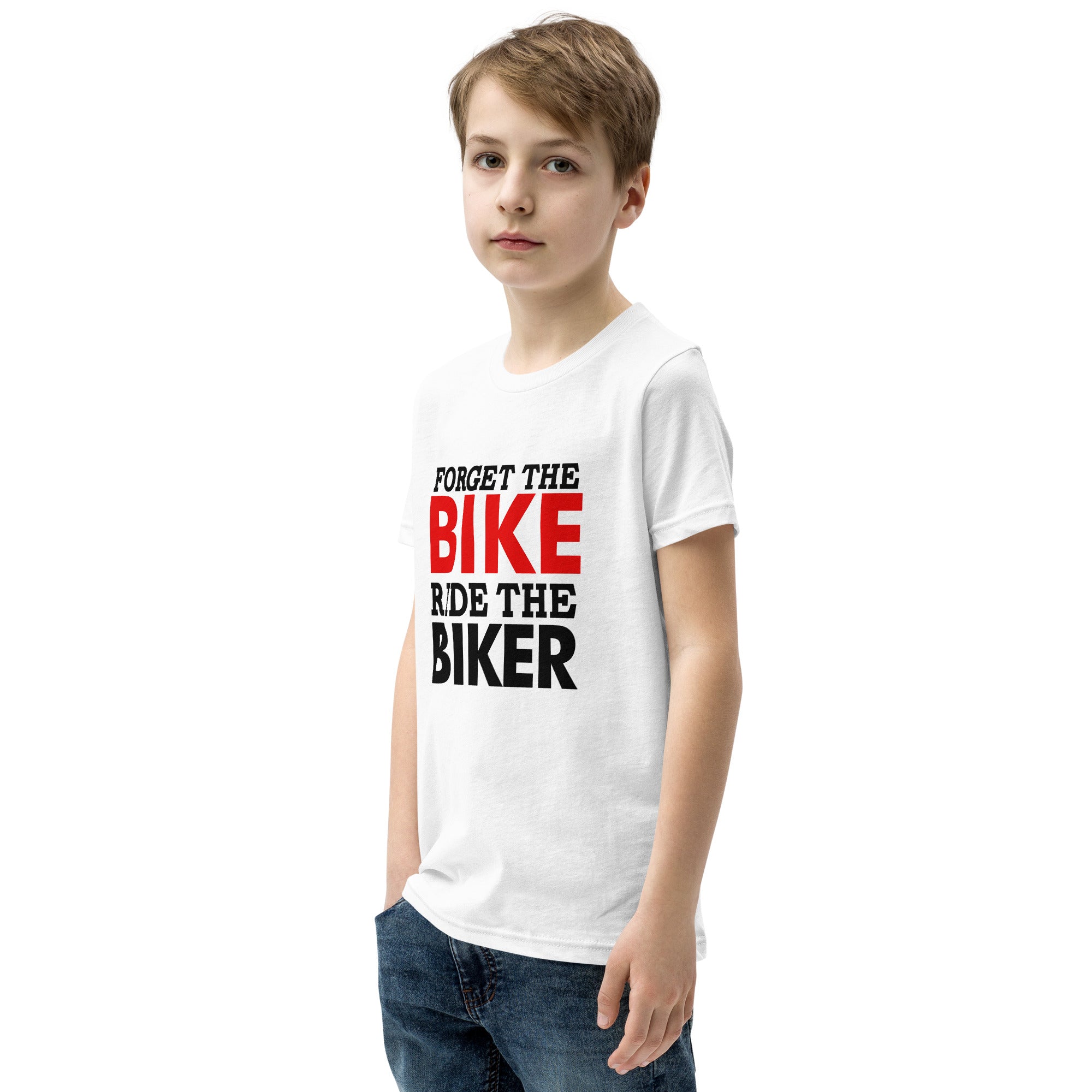 FORGET THE BIKE RIDE THE BIKER - Youth Short Sleeve T-Shirt