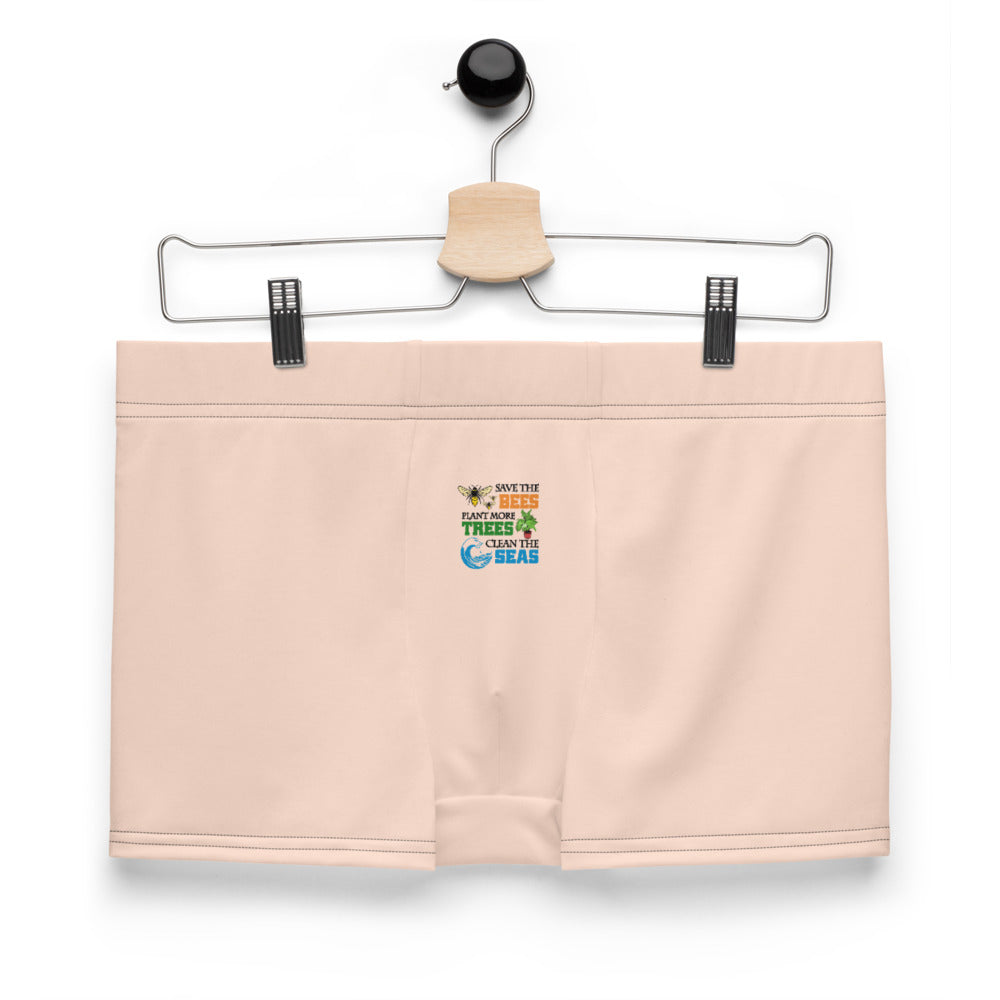 SAVE THE BEES PLANT MORE TREES CLEAN THE SEAS - Boxer Briefs