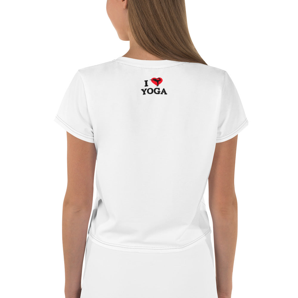 I LOVE YOGA - All-Over Print Crop Tee