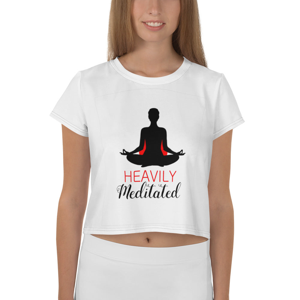 HEAVILY MEDITATED - All-Over Print Crop Tee