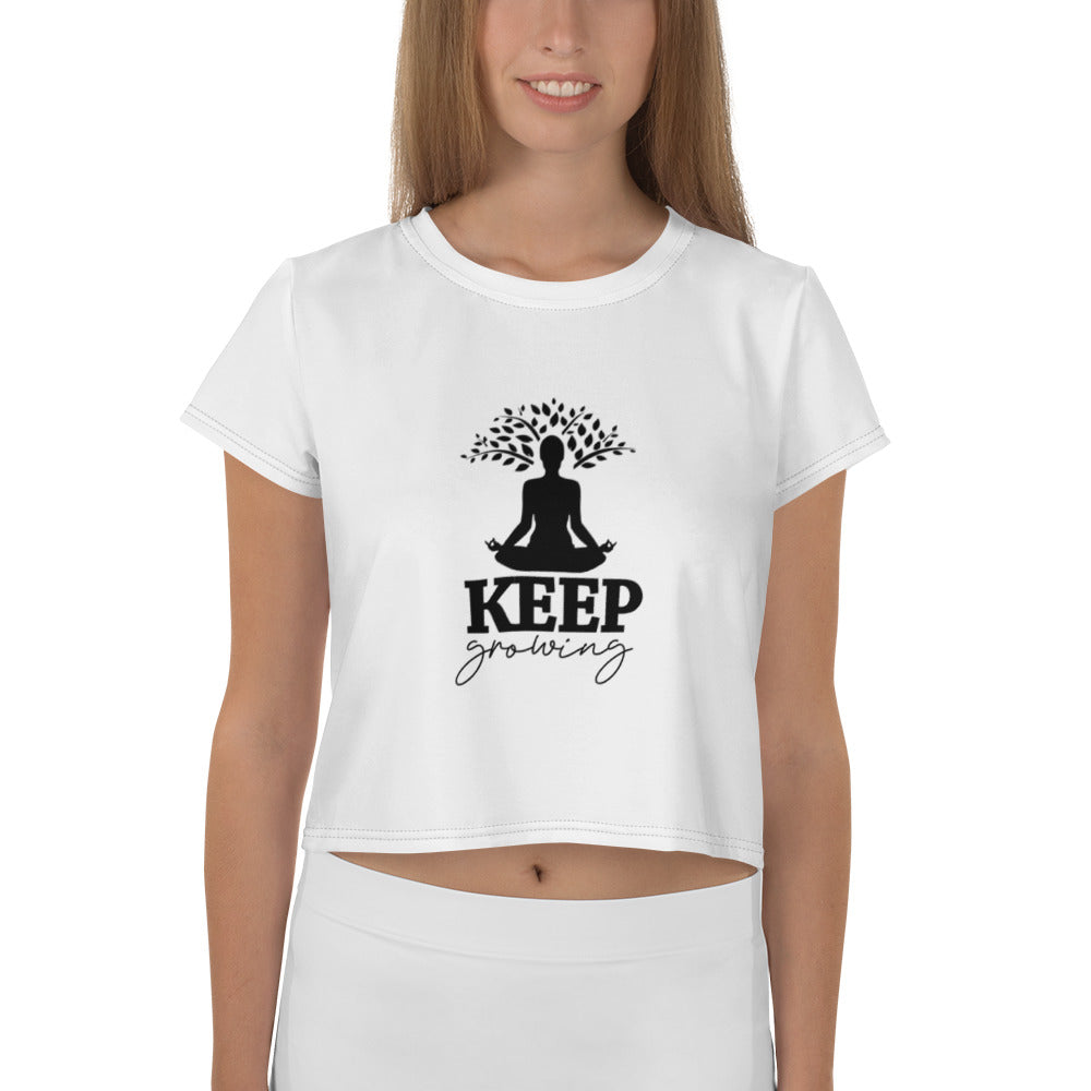 KEEP GROWING - All-Over Print Crop Tee