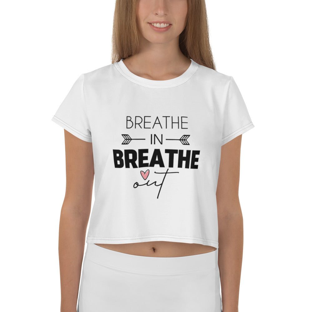 BREATHE IN BREATHE OUT - All-Over Print Crop Tee