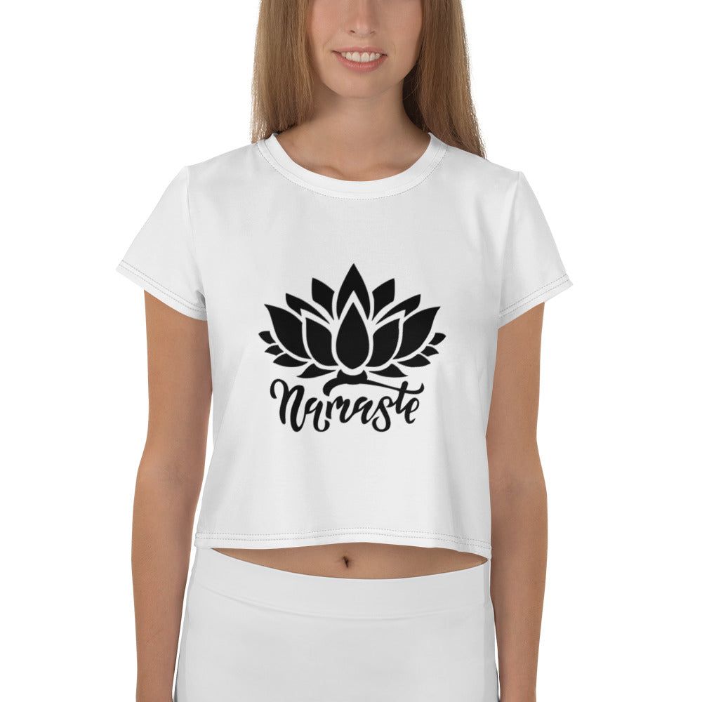 NAMASTE - All-Over Print Crop Tee