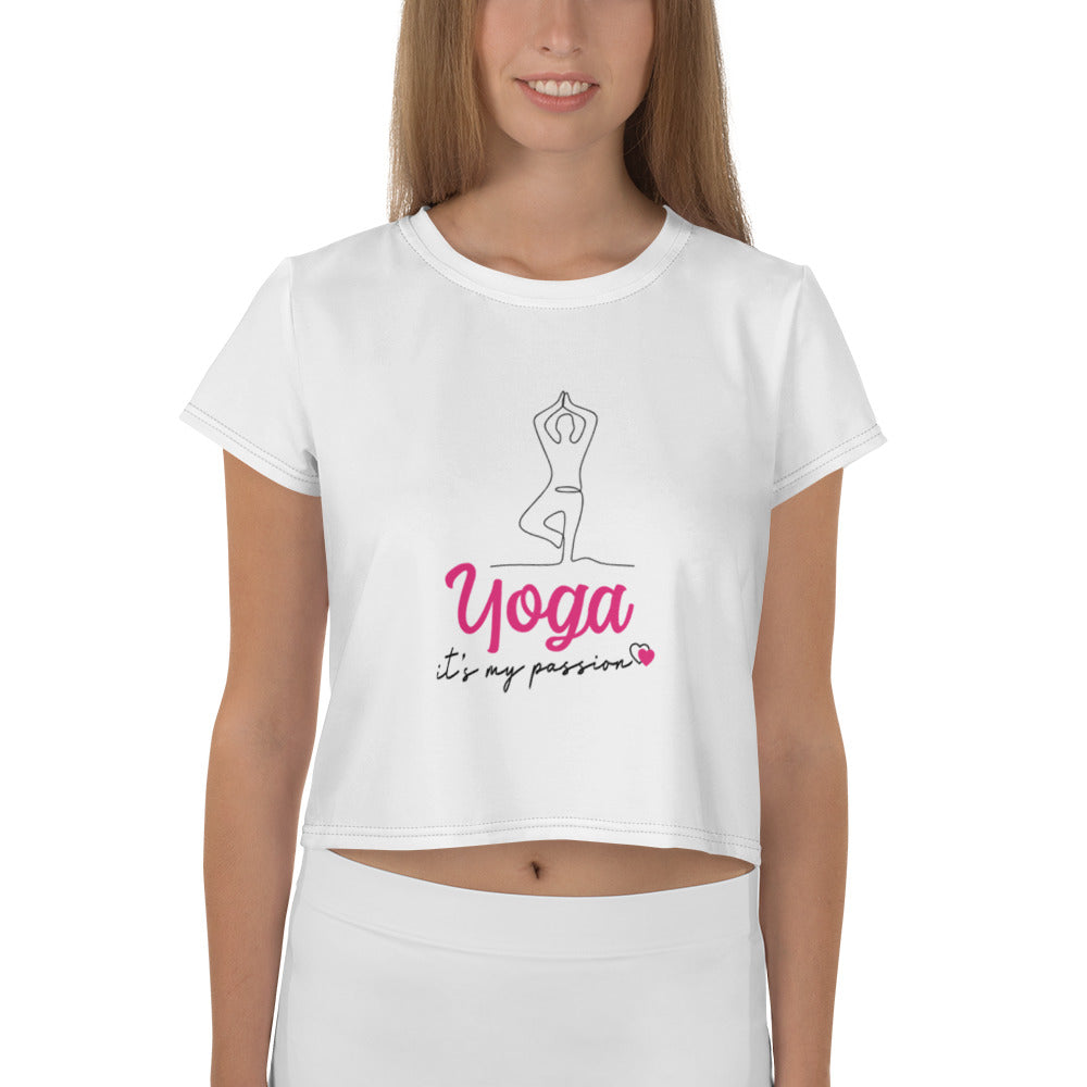 YOGA IT'S MY PASSION - All-Over Print Crop Tee