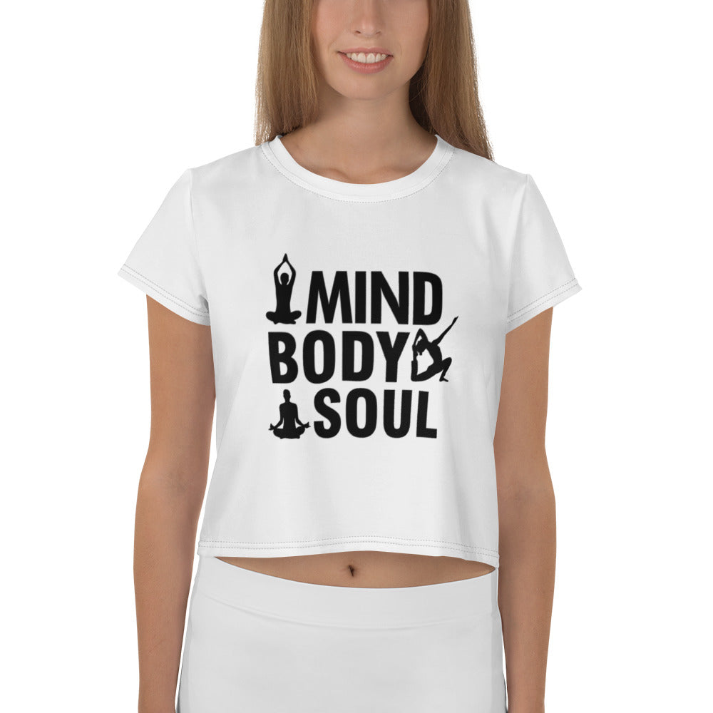 MIND BODY SOUL - All-Over Print Crop Tee