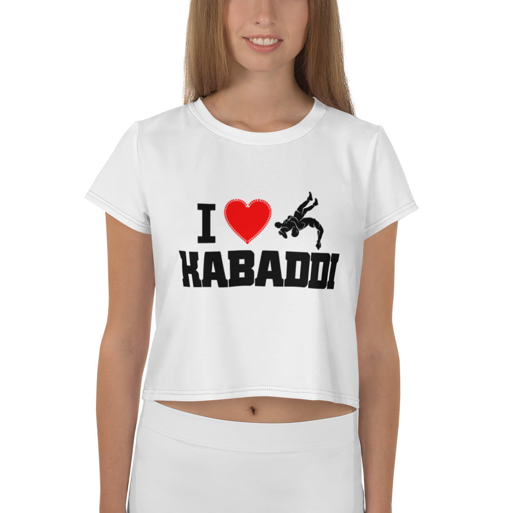 I LOVE KABADDI - All-Over Print Crop Tee