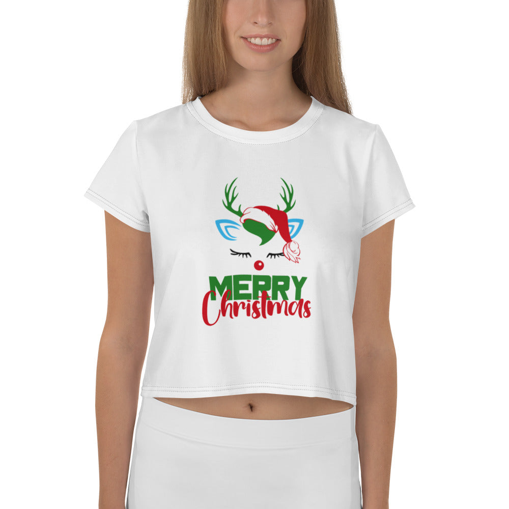 MERRY CHRISTMAS - All-Over Print Crop Tee