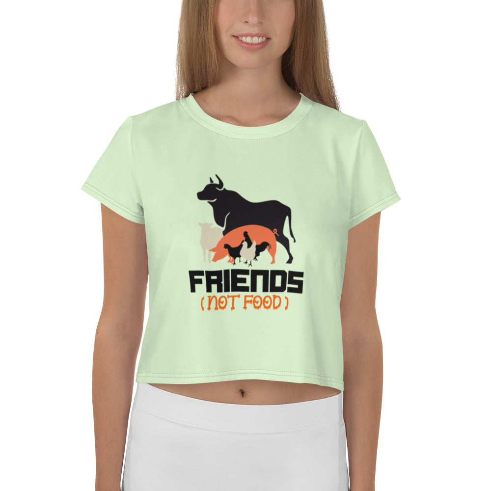 FRIENDS NOT FOOD - All-Over Print Crop Tee