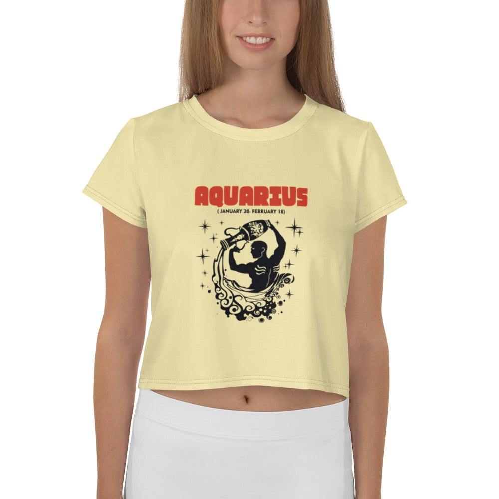 AQUARIUS - All-Over Print Crop Tee