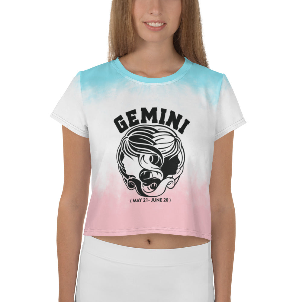 GEMINI - All-Over Print Crop Tee