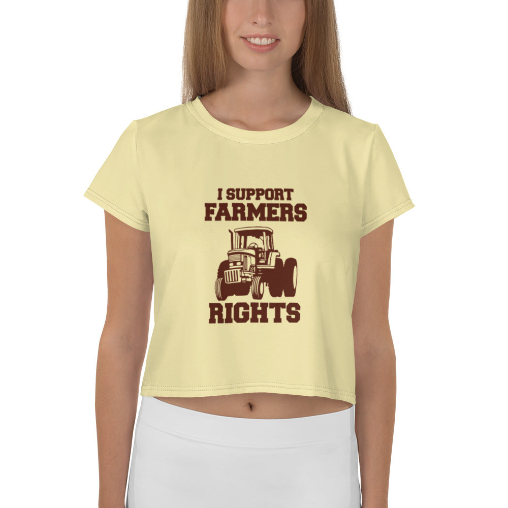 I SUPPORT FARMERS RIGHTS - All-Over Print Crop Tee