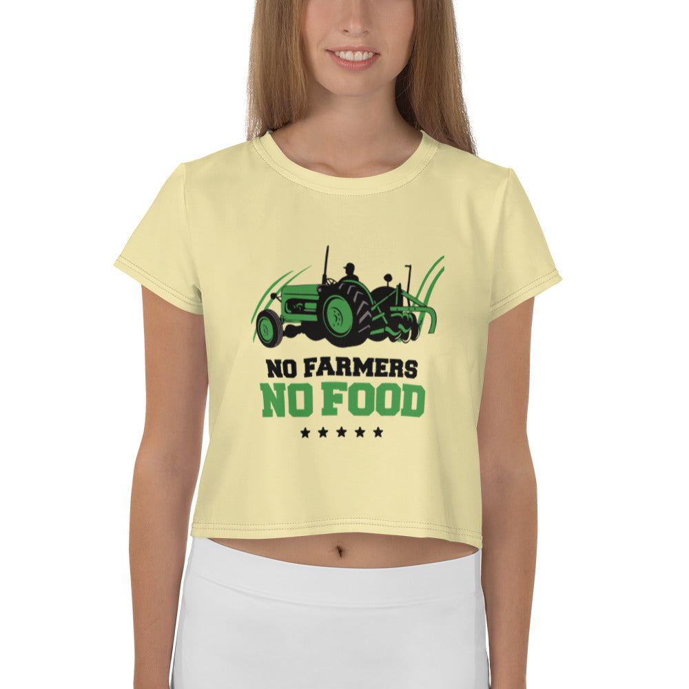 NO FARMERS NO FOOD - All-Over Print Crop Tee