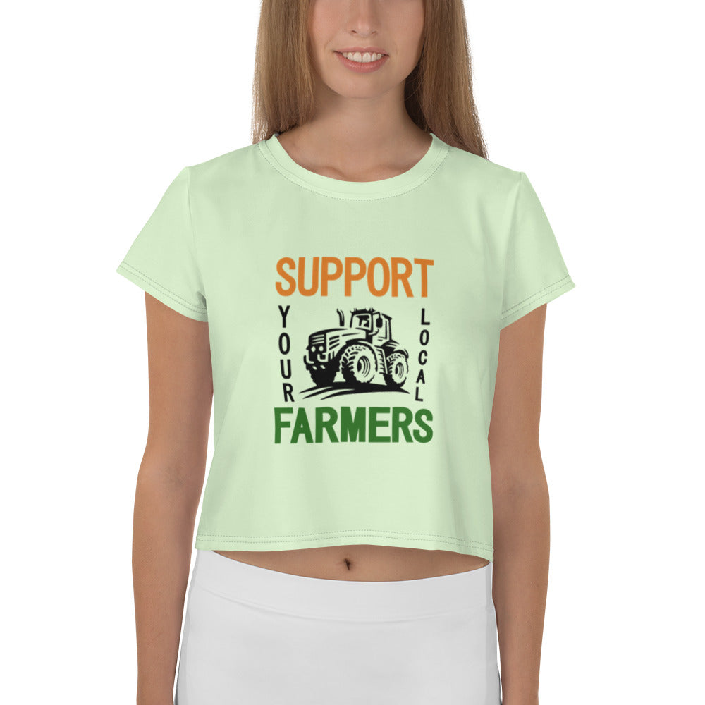 SUPPORT YOUR LOCAL FARMERS - All-Over Print Crop Tee