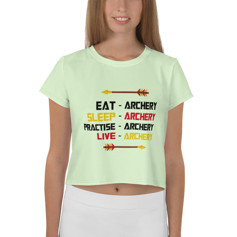 EAT-ARCHERY... - All-Over Print Crop Tee