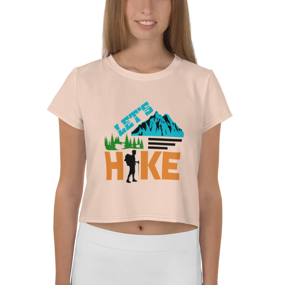 LET'S HIKE - All-Over Print Crop Tee