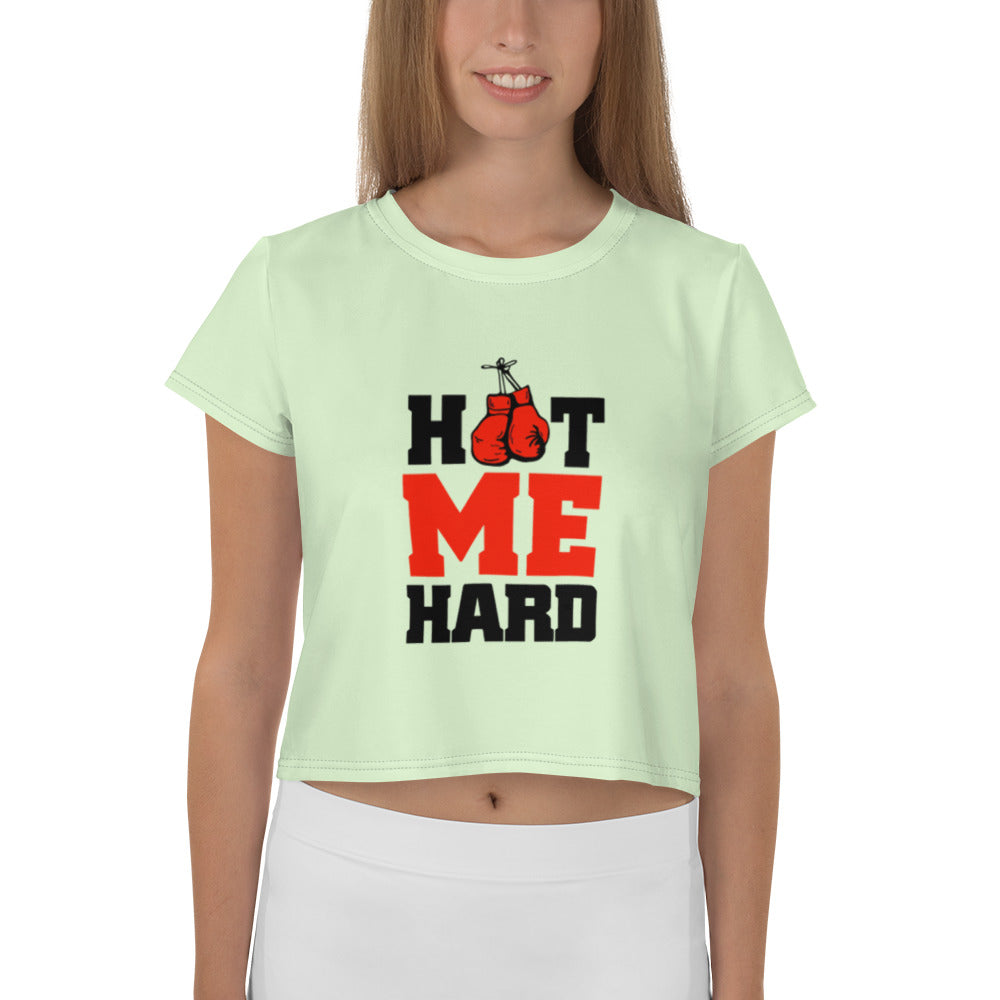 HOT ME HARD - All-Over Print Crop Tee