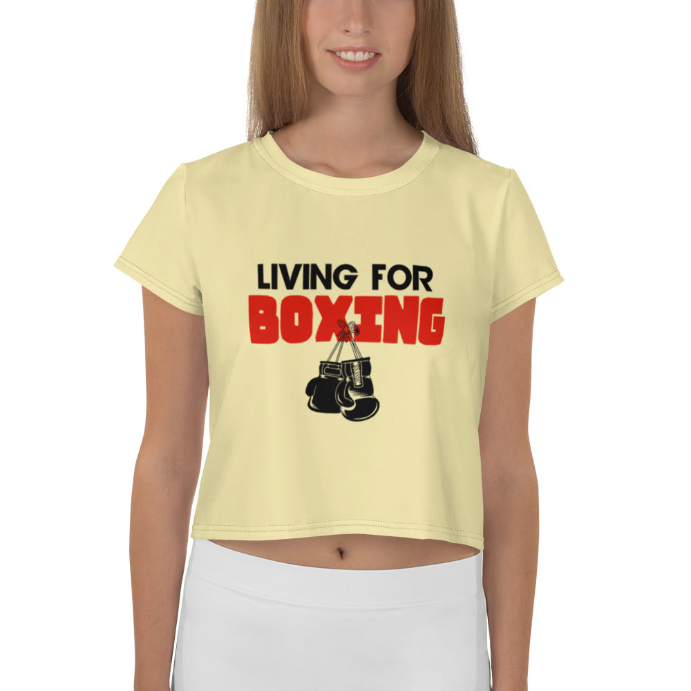 LIVING FOR BOXING - All-Over Print Crop Tee