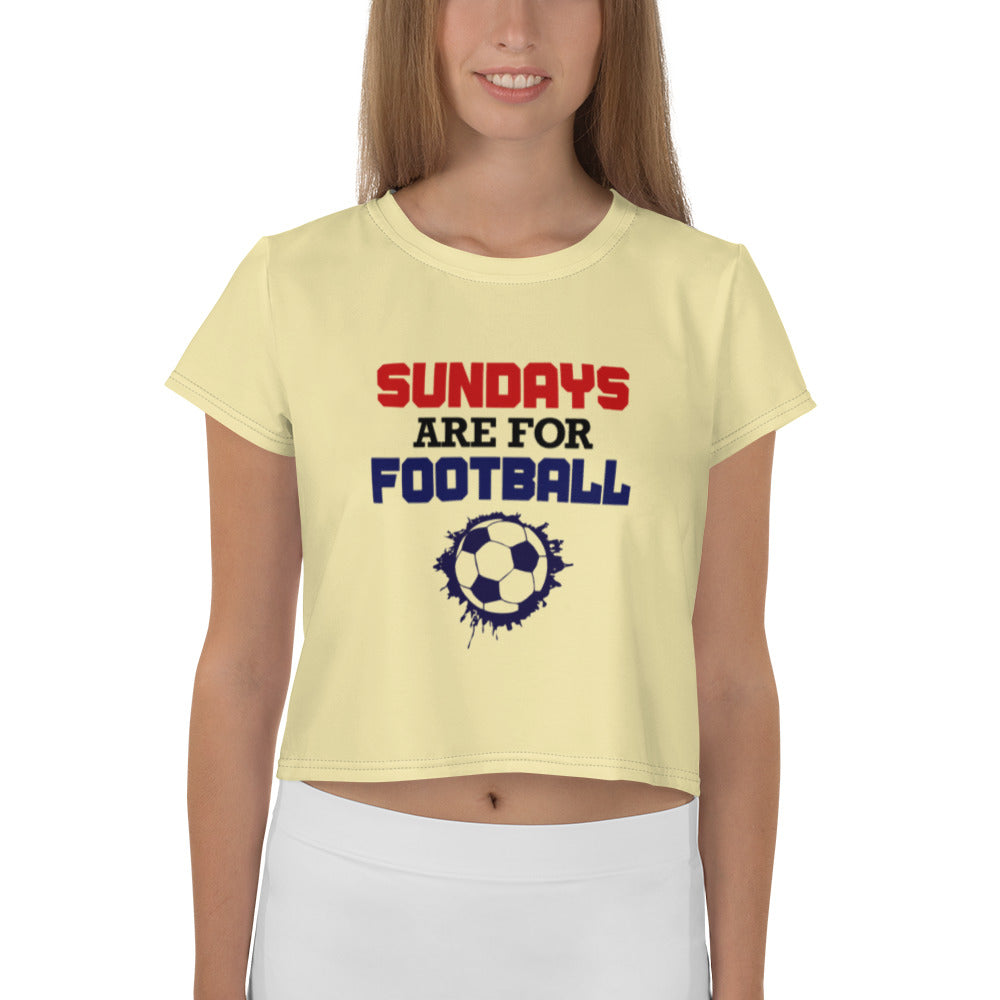 SUNDAYS ARE FOR FOOTBALL - All-Over Print Crop Tee