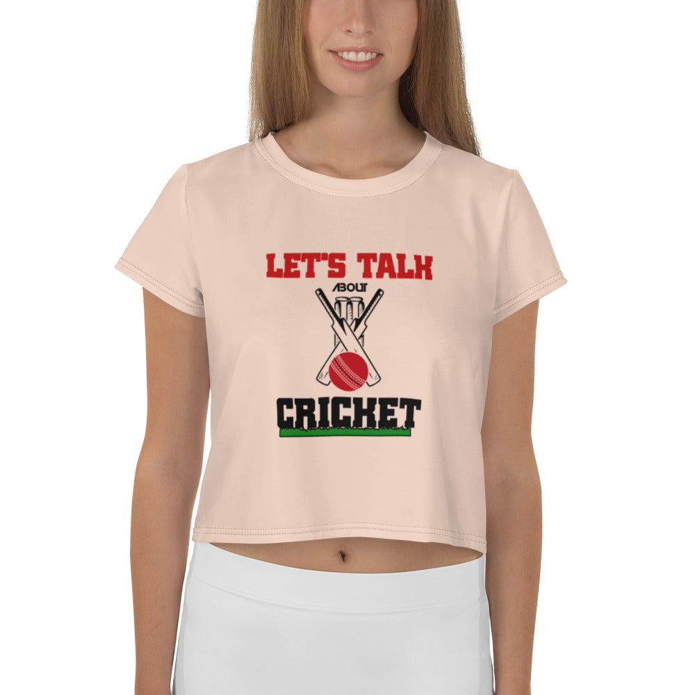 LET'S TALK ABOUT CRICKET - All-Over Print Crop Tee