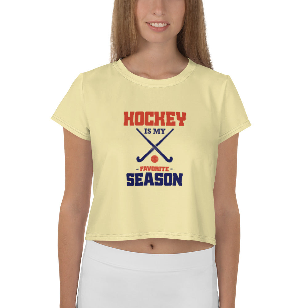 HOCKEY IS MY FAVORITE SEASON - All-Over Print Crop Tee