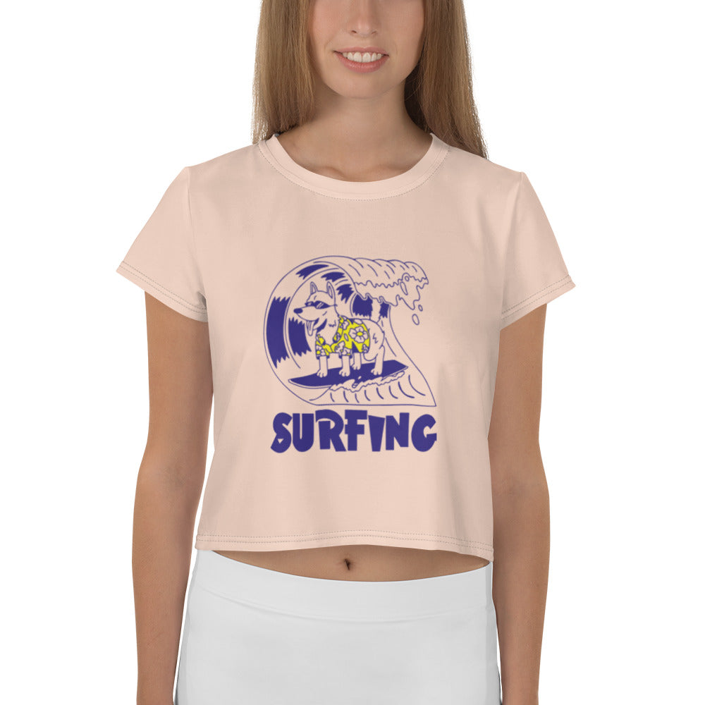 SURFING - All-Over Print Crop Tee