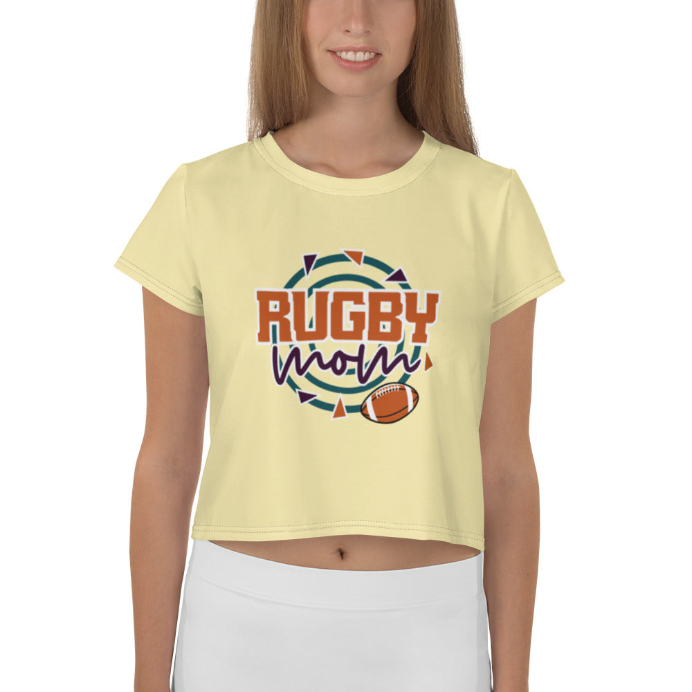 RUGBY MOM - All-Over Print Crop Tee